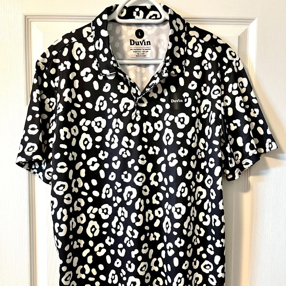 Duvin Design Company Leopard Polo, Men's Large